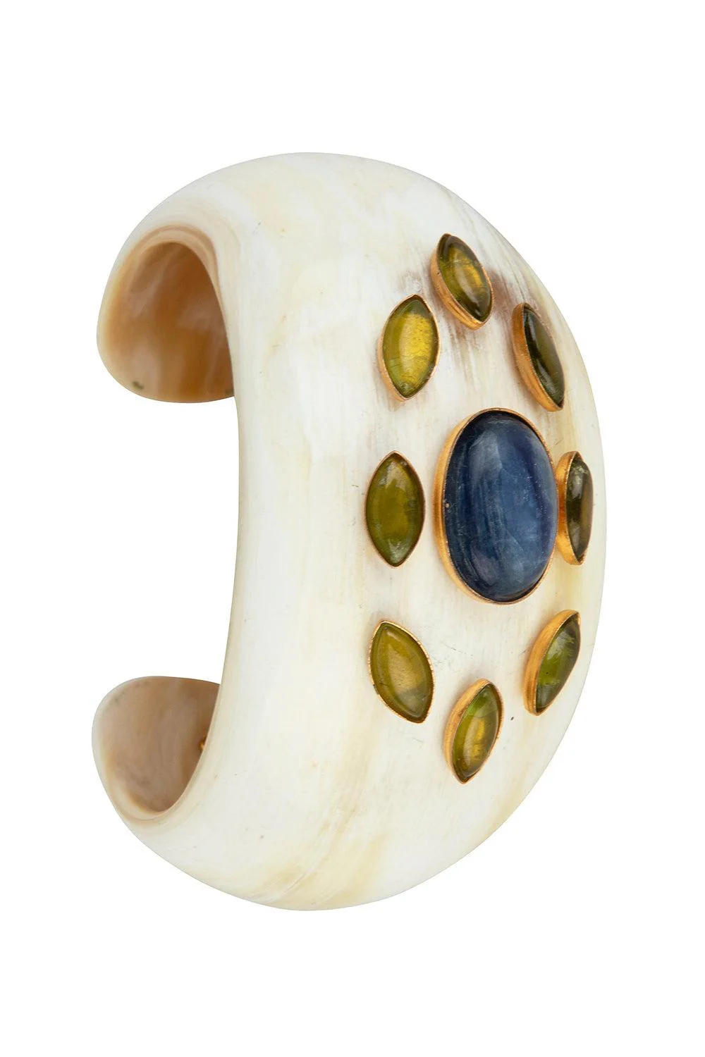 Peridot Kyanite Eliana Cuff Bracelet