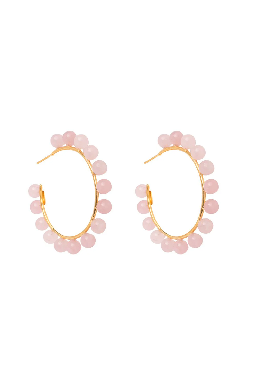 Rose Quartz Hoop Earrings