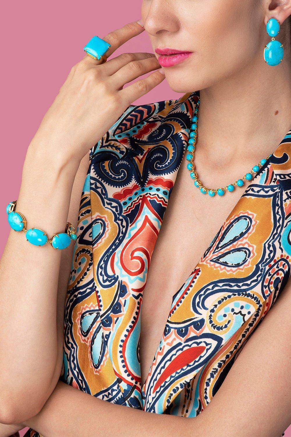 Turquoise Drop Earrings - Image 2