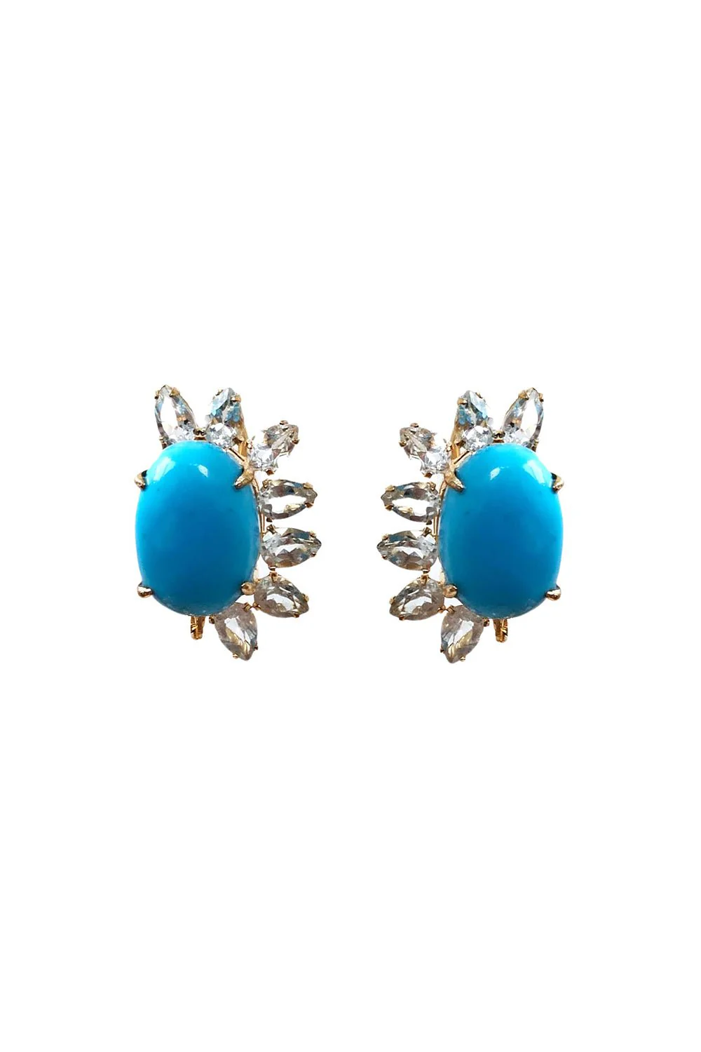 Turquoise Pearl Drop Earrings - Image 3