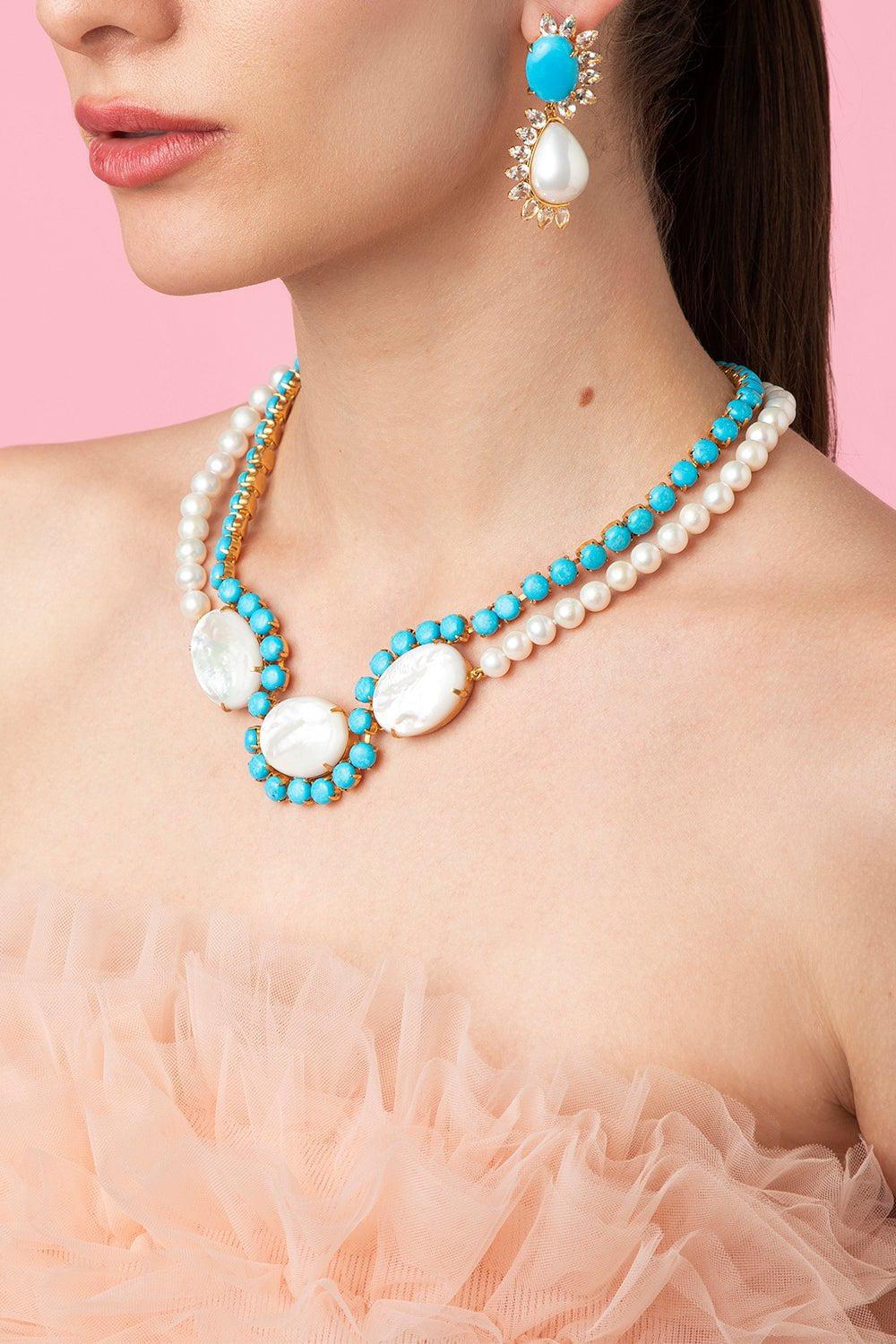 Turquoise Pearl Krista Necklace - Image 2