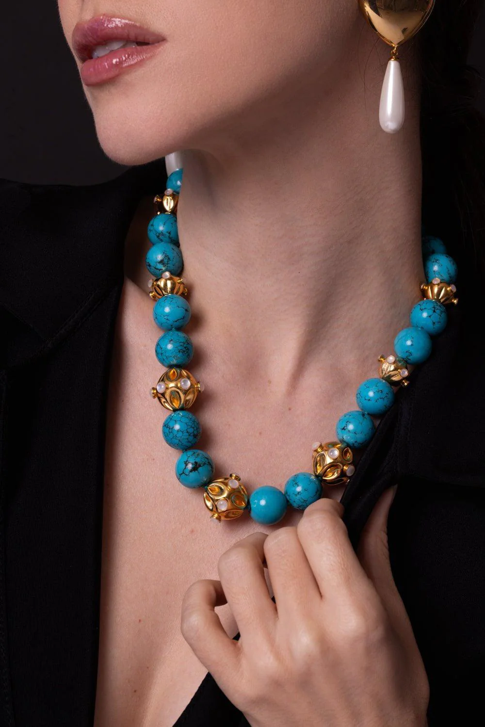 Turquoise Pearl Necklace - Image 3