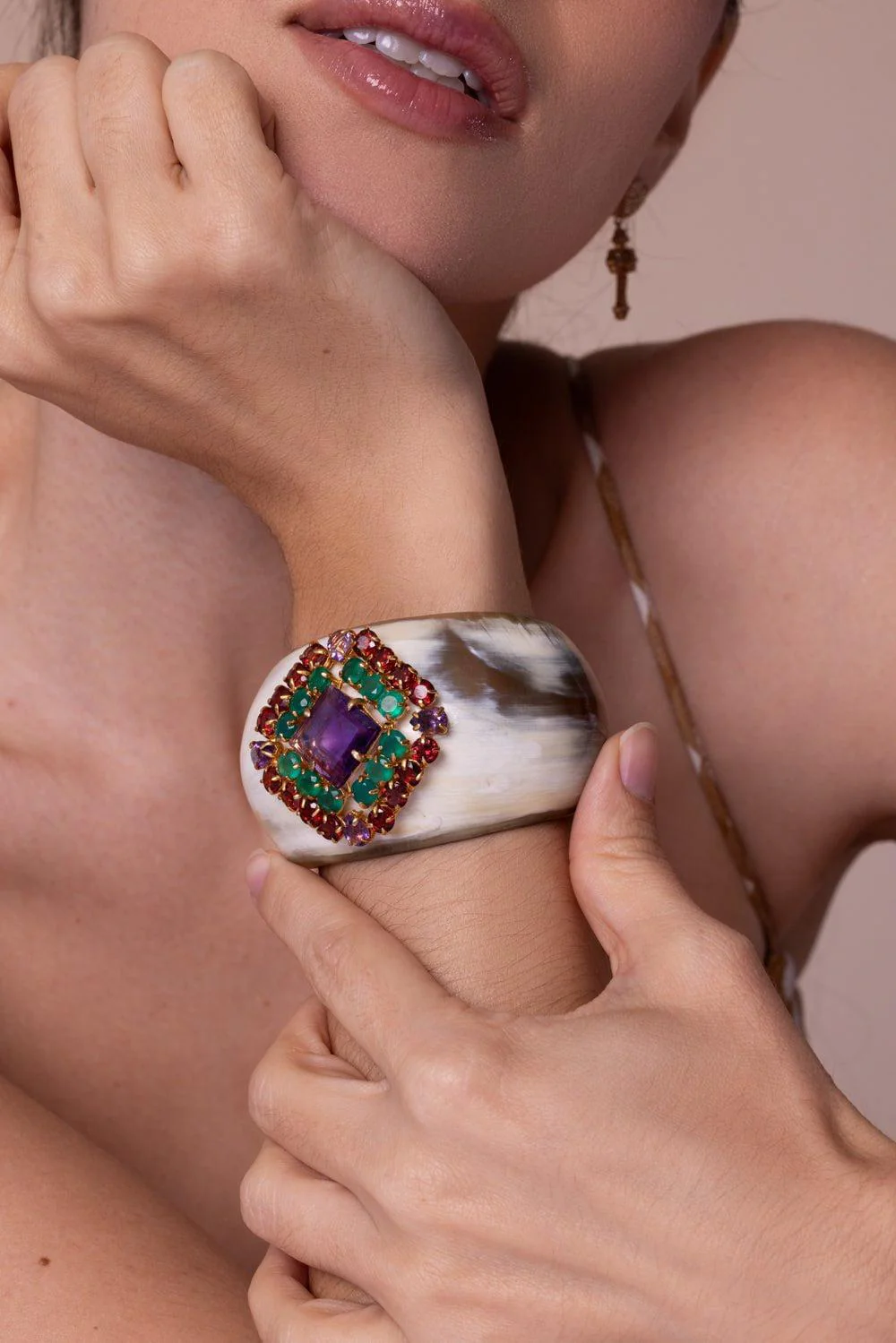 White Horn Cuff Bracelet - Image 4