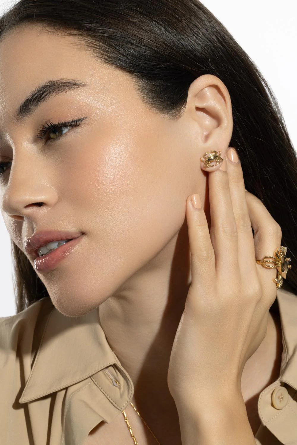 Cancer Zodiac Stud Earrings - Image 2