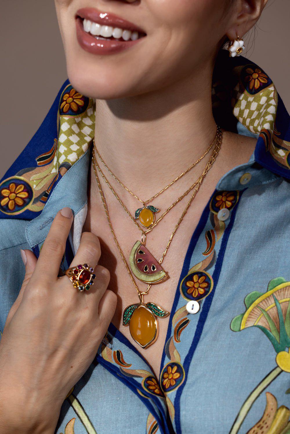 Large Lemon Pendant Necklace - Image 3