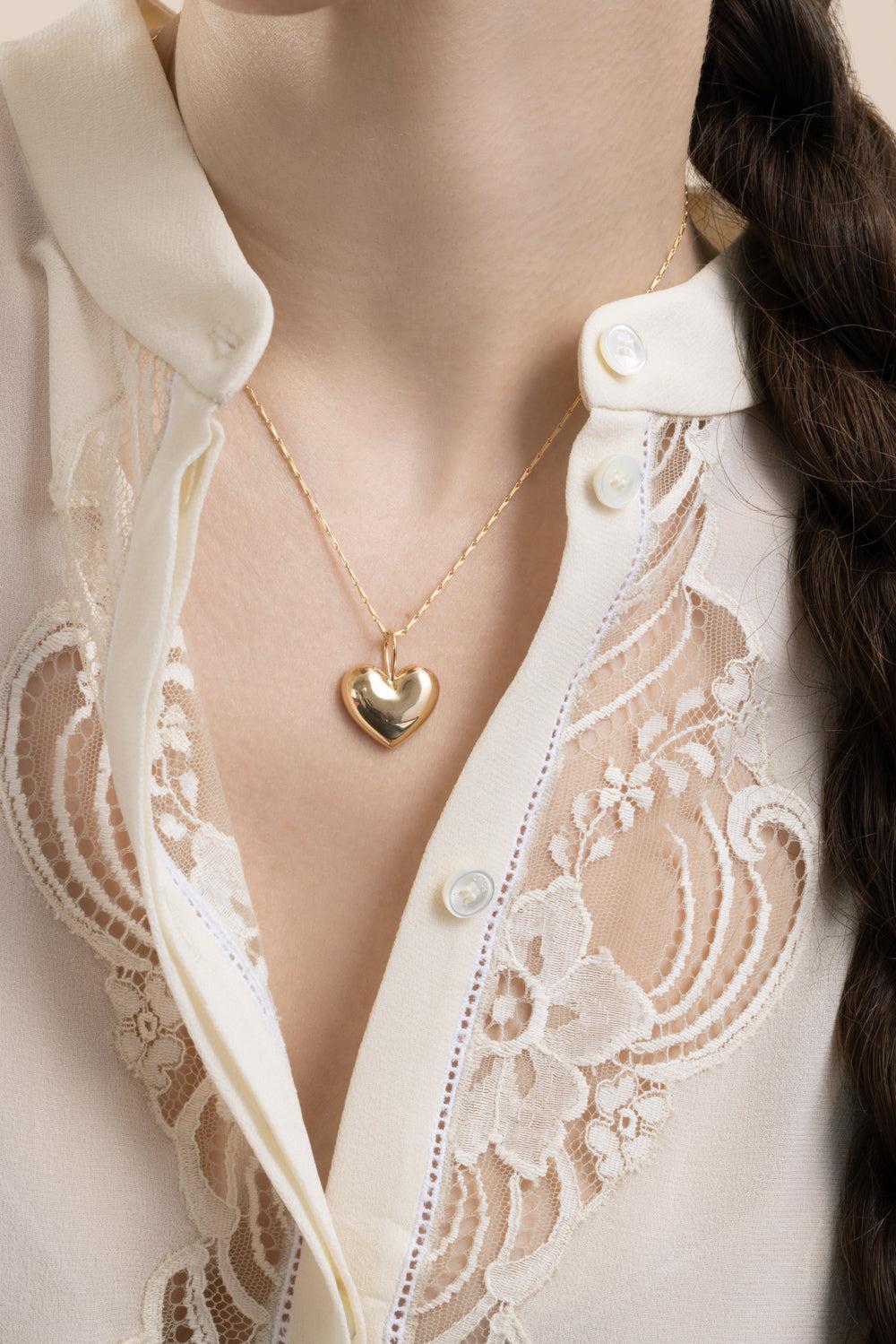 Mini Puff Heart Pendant Necklace - Image 4