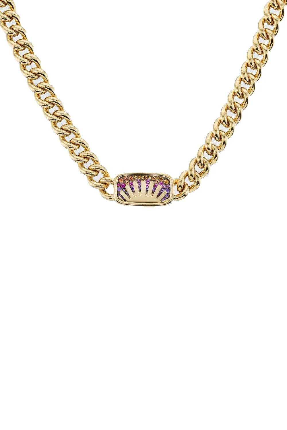 Narrow Sunshine Signet Pendant Necklace