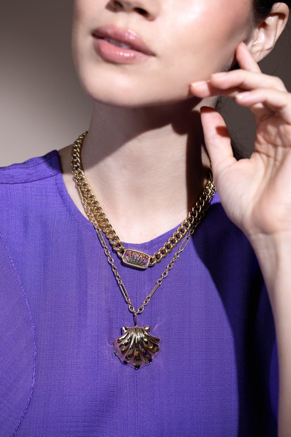 Narrow Sunshine Signet Pendant Necklace - Image 4