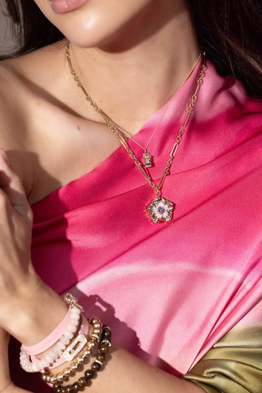 Small Hibiscus Pendant Necklace - Image 3