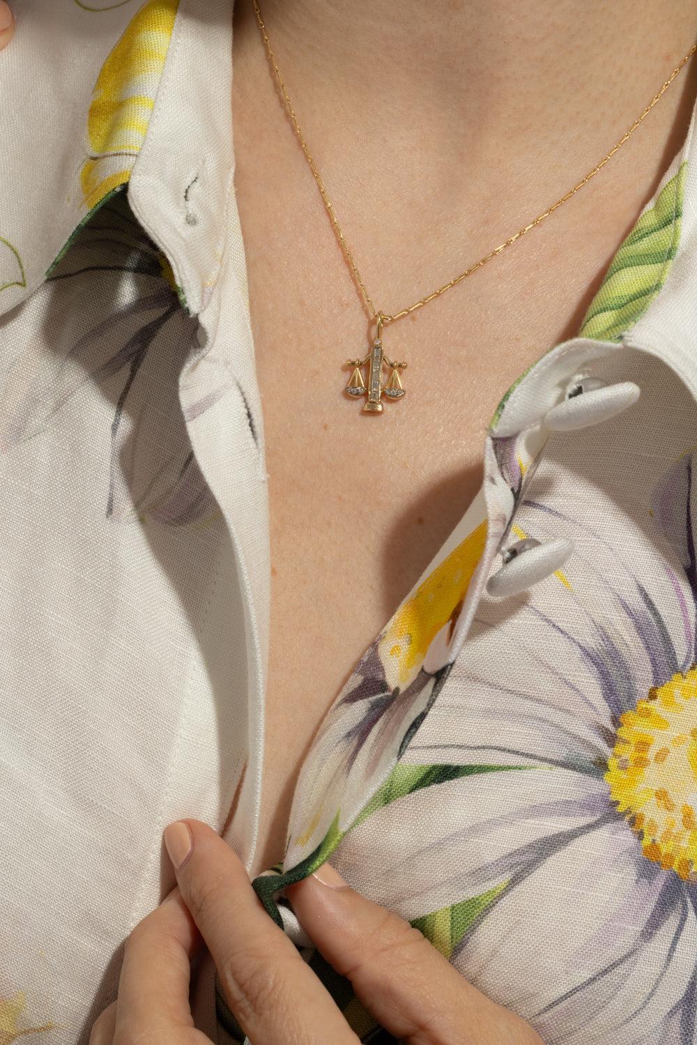 Small Libra Zodiac Necklace - Image 2
