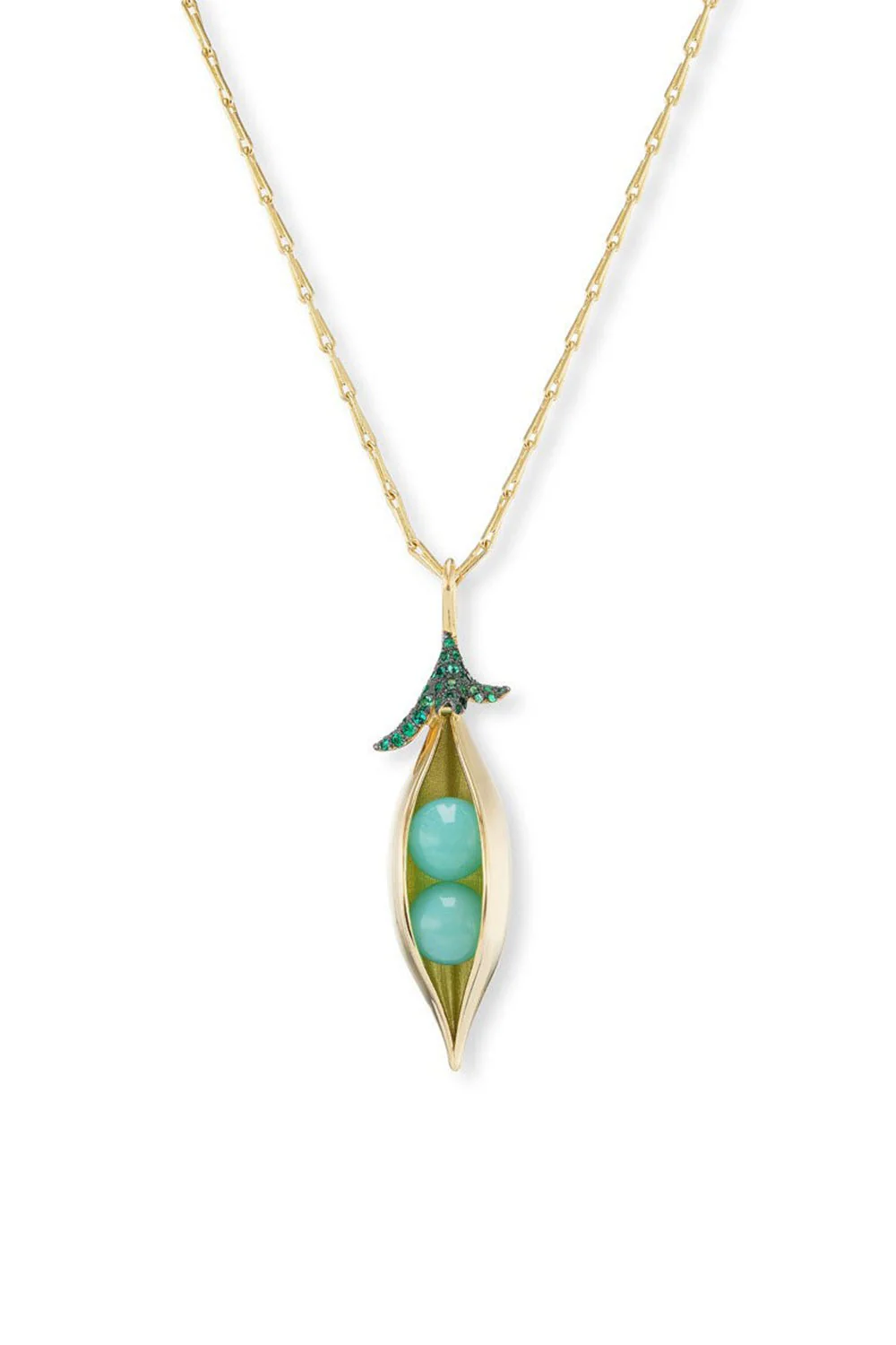 Two Sweet Peas Pendant Necklace