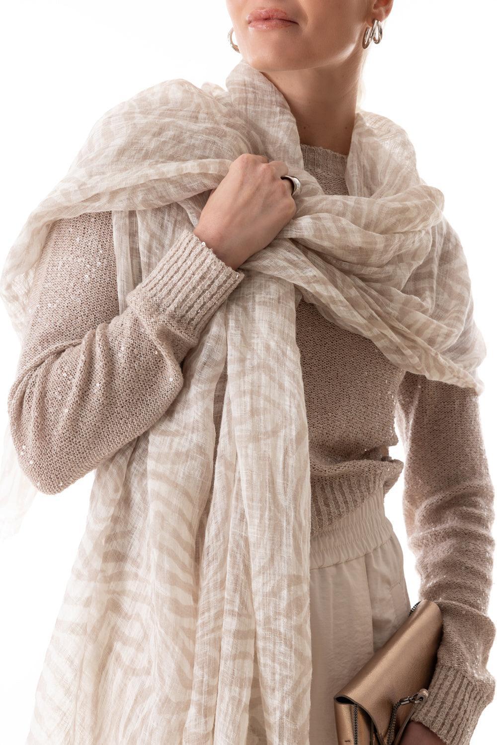 Abstract Scarf - Animalier Beige - Image 2