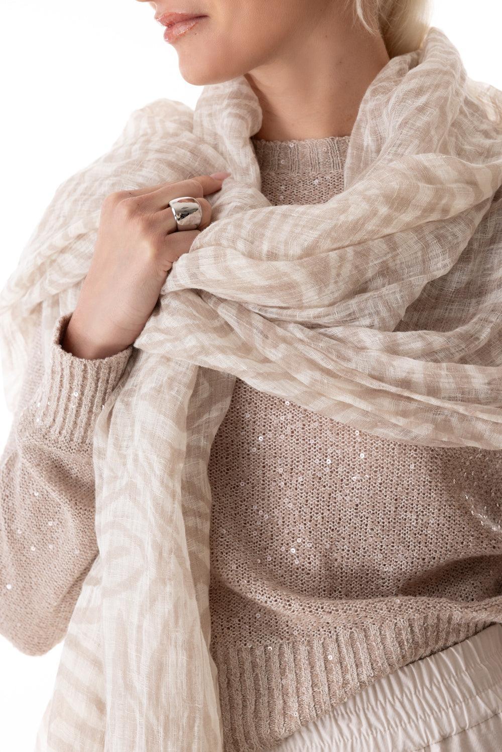 Abstract Scarf - Animalier Beige - Image 4
