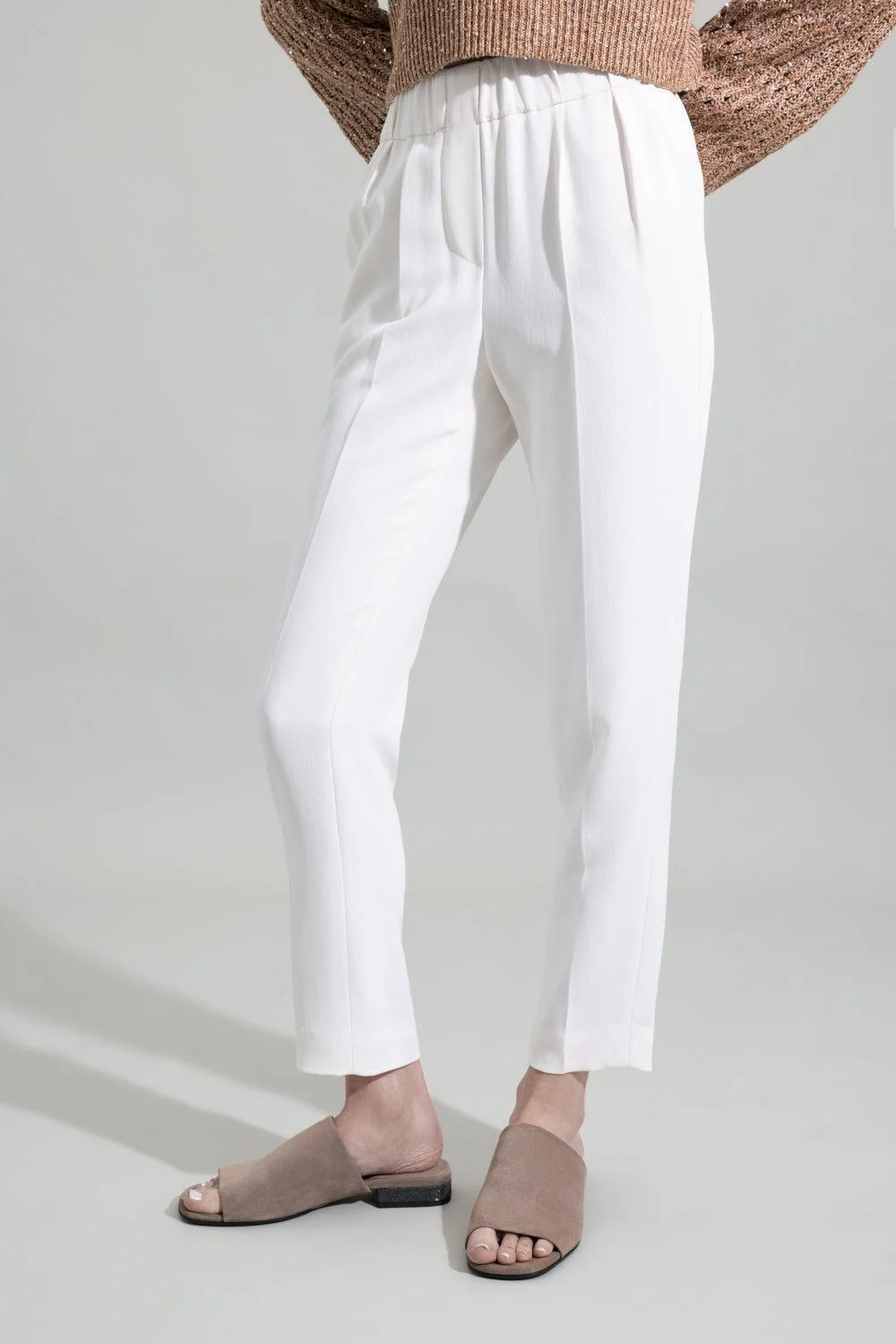 Crop Pull On Pant - Pure White - Image 3