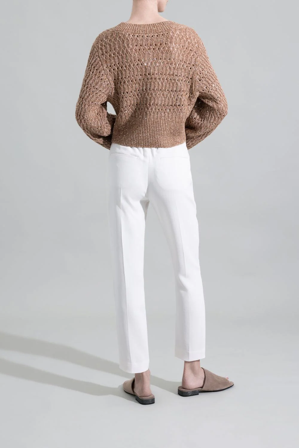 Crop Pull On Pant - Pure White - Image 4