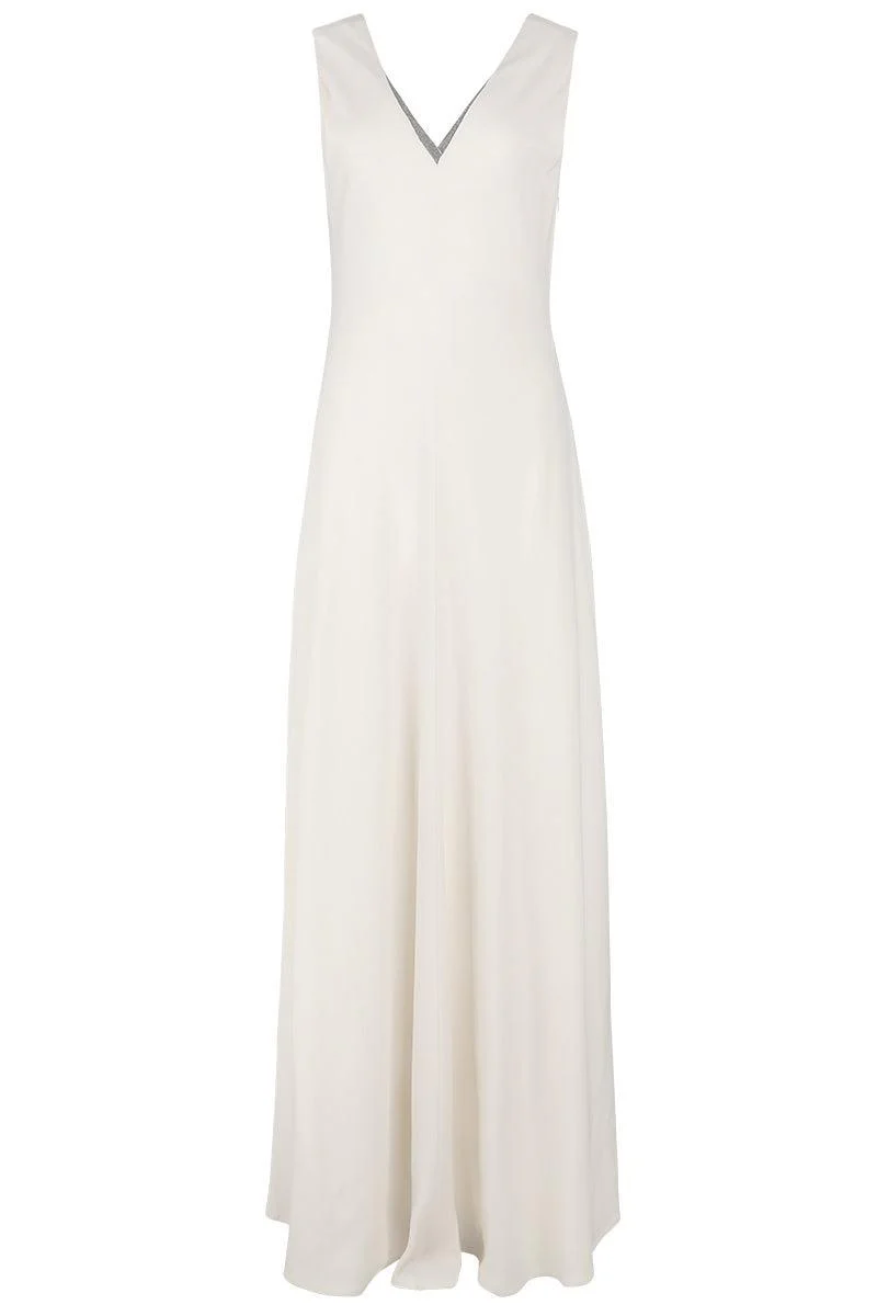 Precious Neckline Fluid Dress