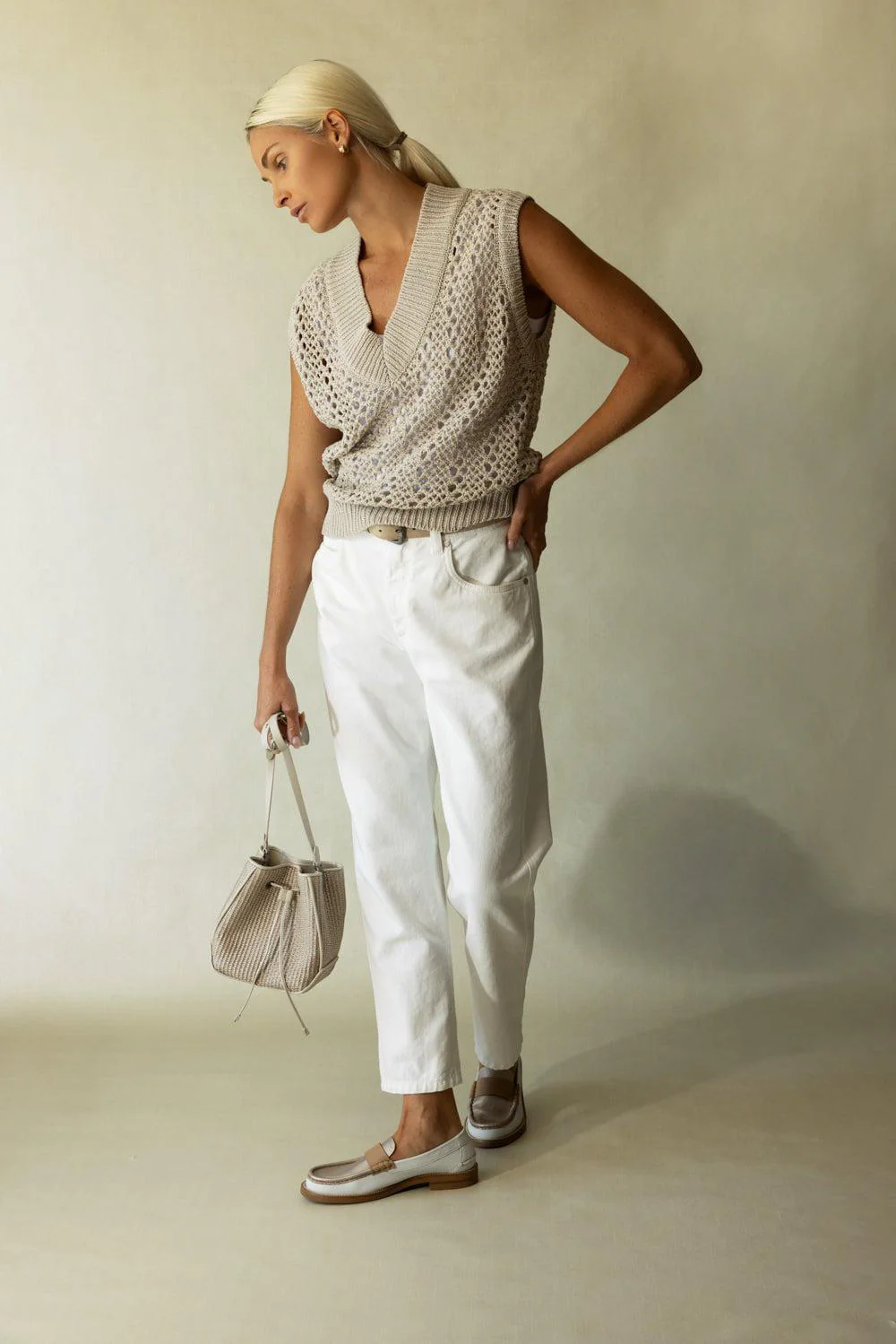 Cap Sleeve V Neck Top - Image 2