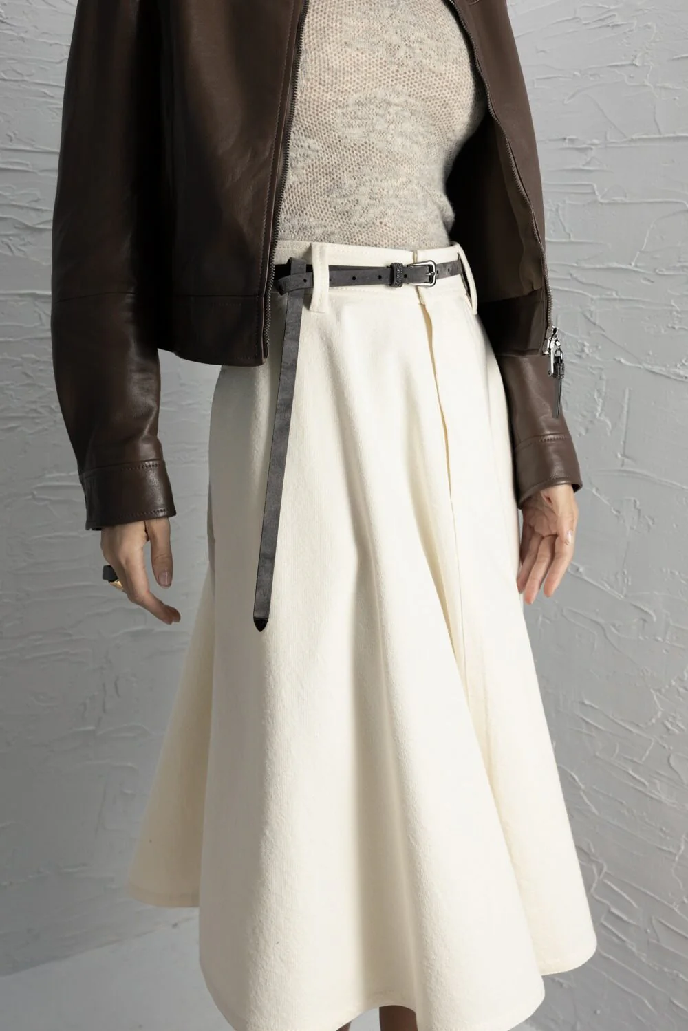 Creased A-Line Midi Skirt - Image 3