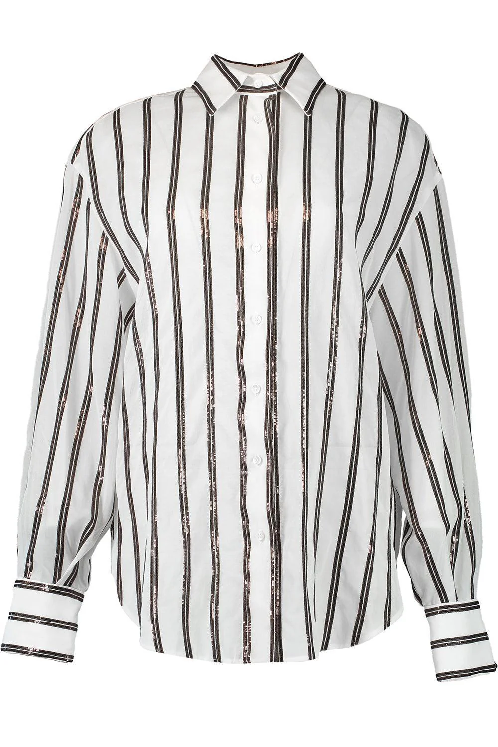 Dazzling Stripe Embroidery Shirt