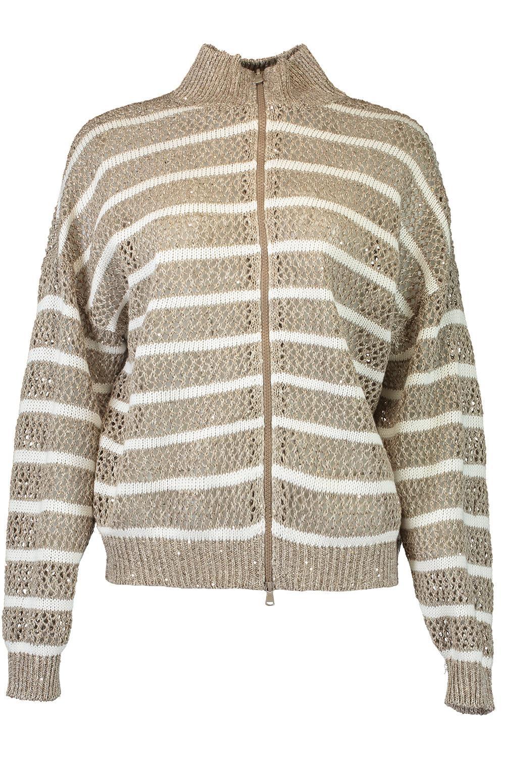 Dazzling Striped Net Cardigan
