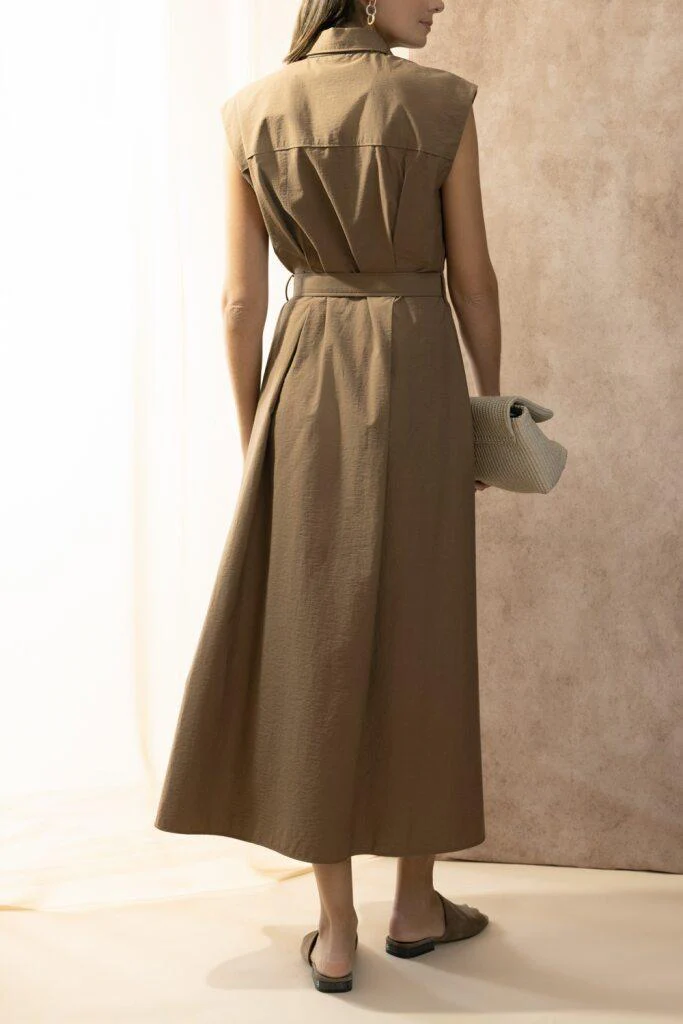 Diagonal Shirt Dress - Leather - Image 4