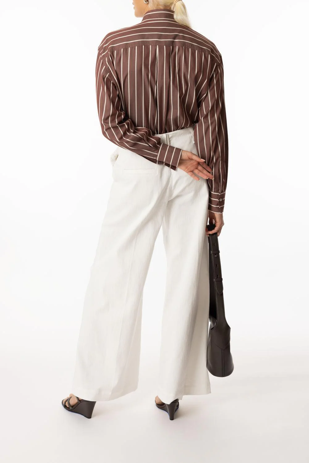 Double Monili Trim Wide Stripe Blouse - Image 3