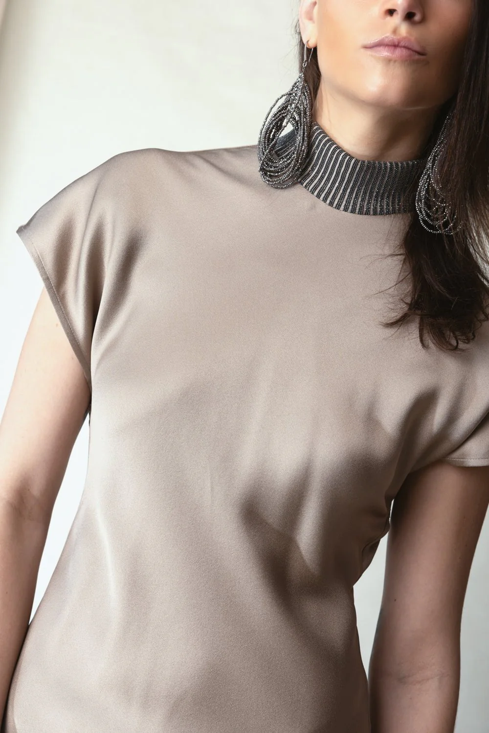 Embellished High Neck Dress - Image 3