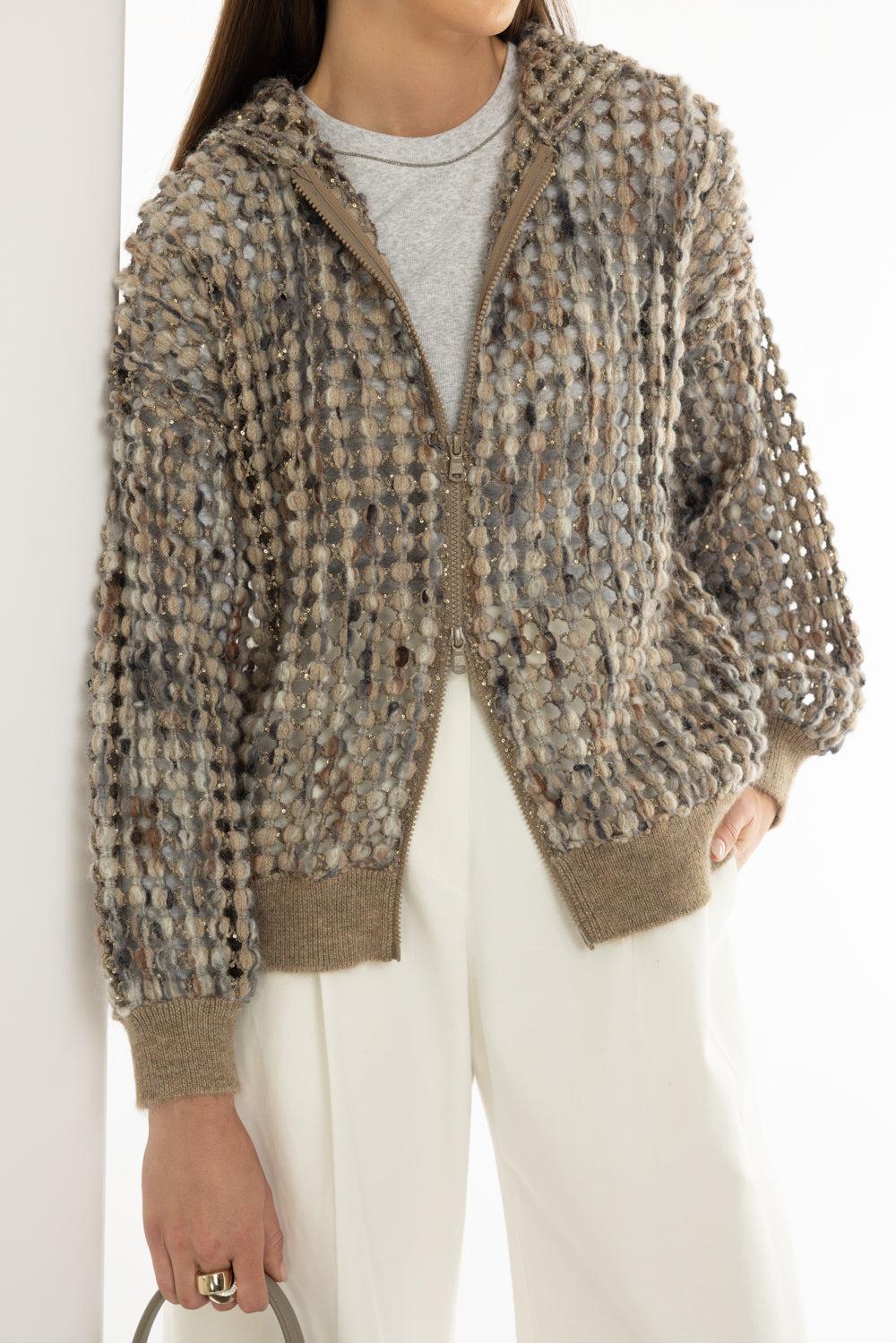 Embroidered Balloon Net Cardigan - Image 3