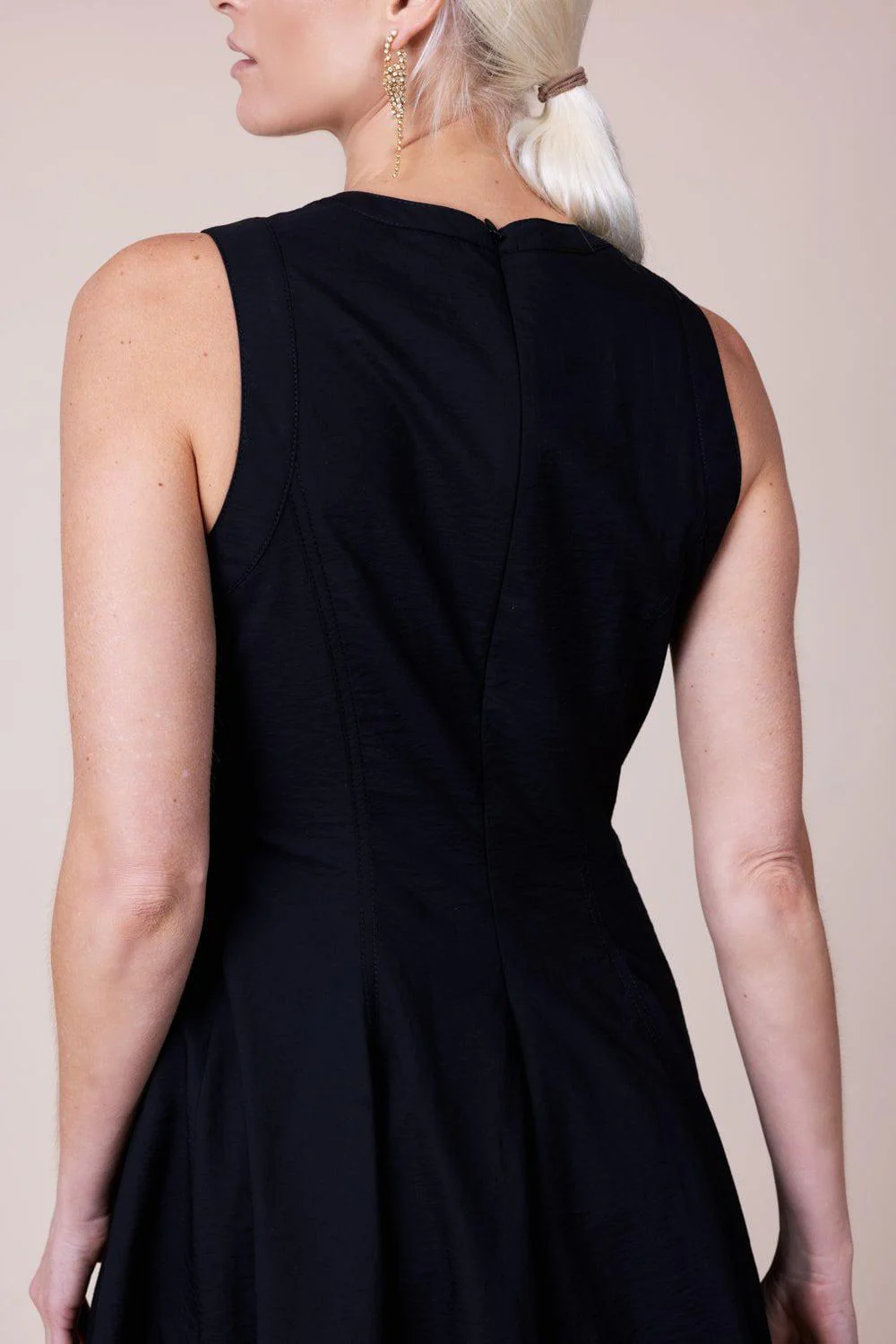 Embroidered Magnolia Flower Structured Dress - Image 6
