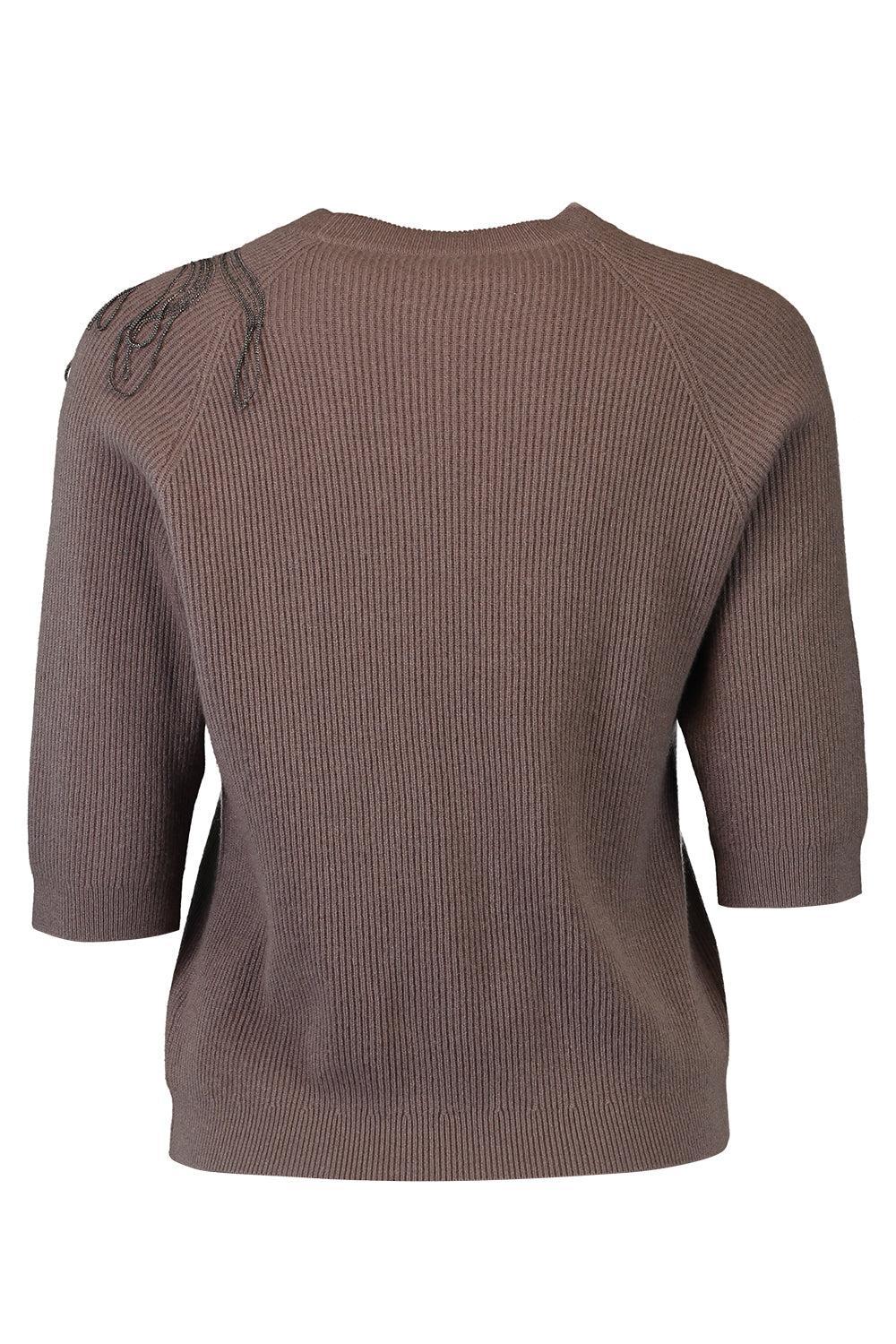 Embroidered Short Sleeve Pullover Sweater - Image 5