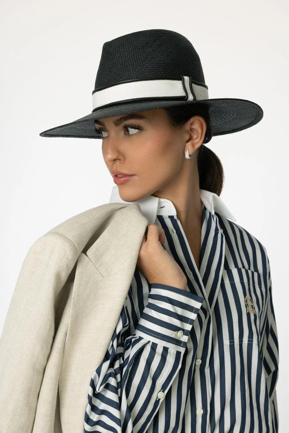 Fabric Band Fedora Hat - Image 2