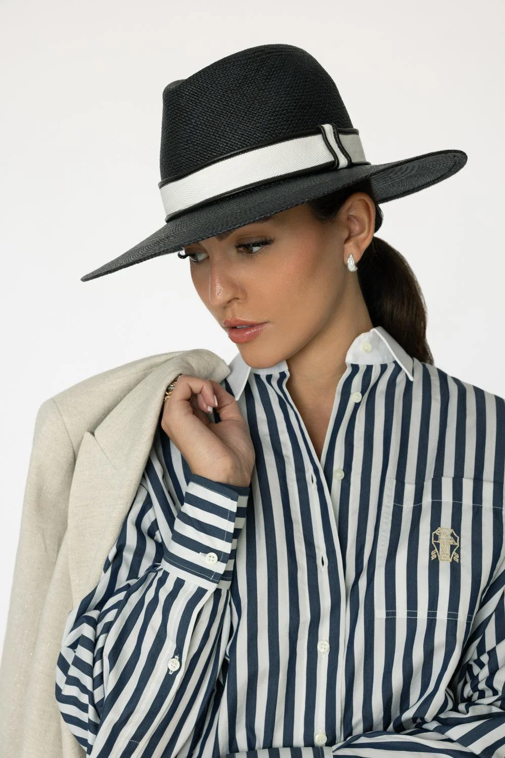 Fabric Band Fedora Hat - Image 3