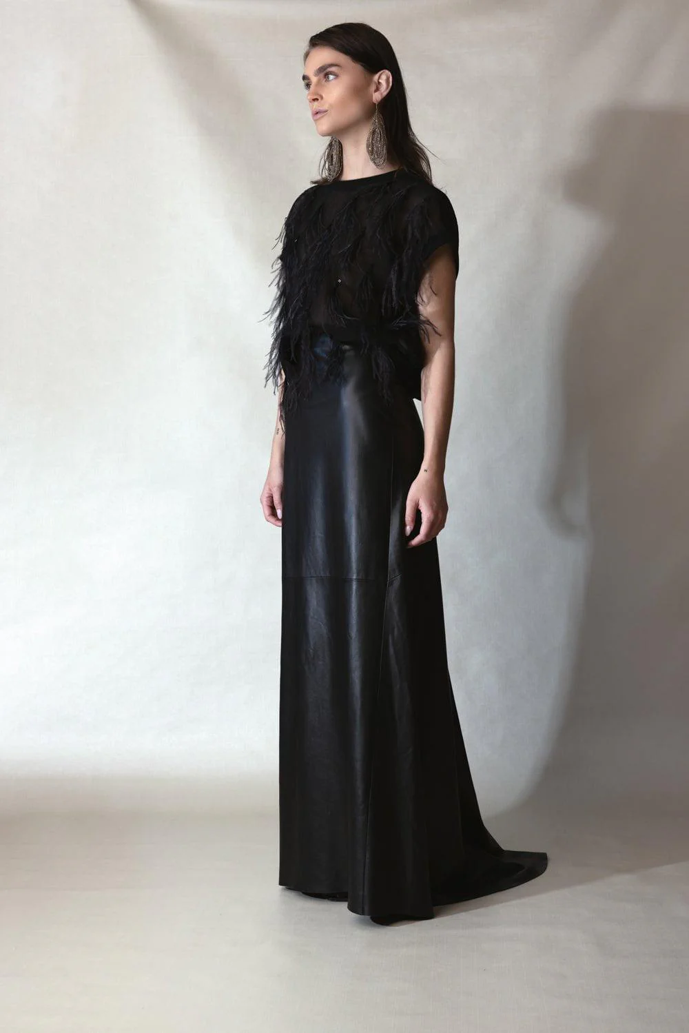 Feather Embellished Blouse - Black - Image 4