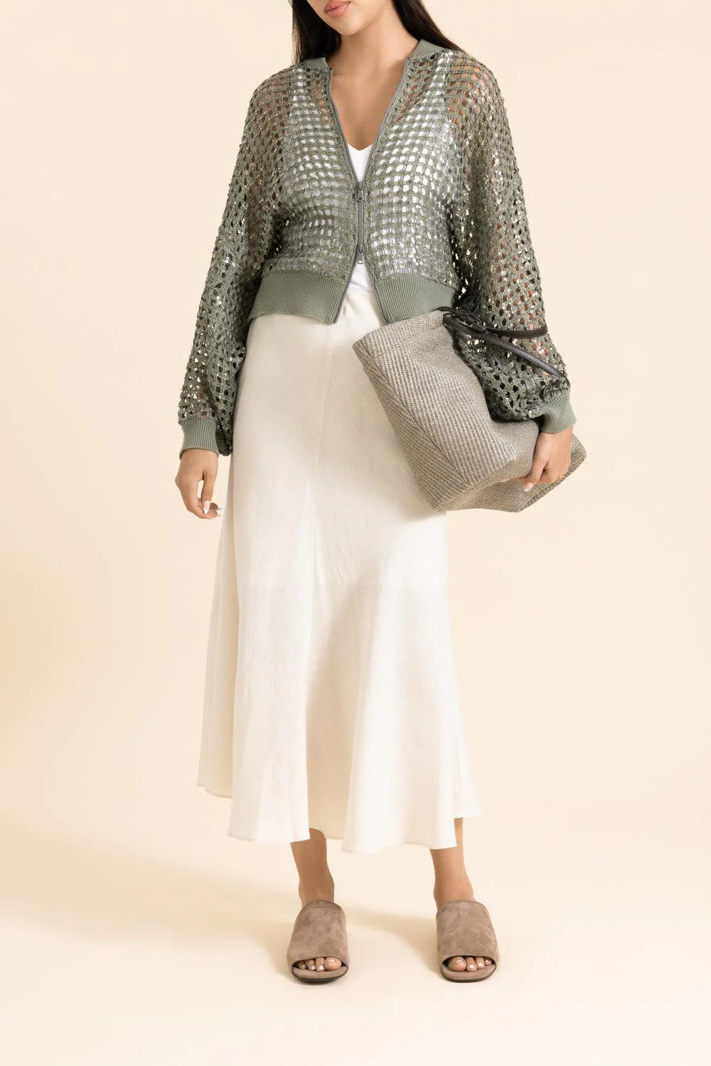 Fit And Flare Midi Skirt - Coconut Milk - Image 2