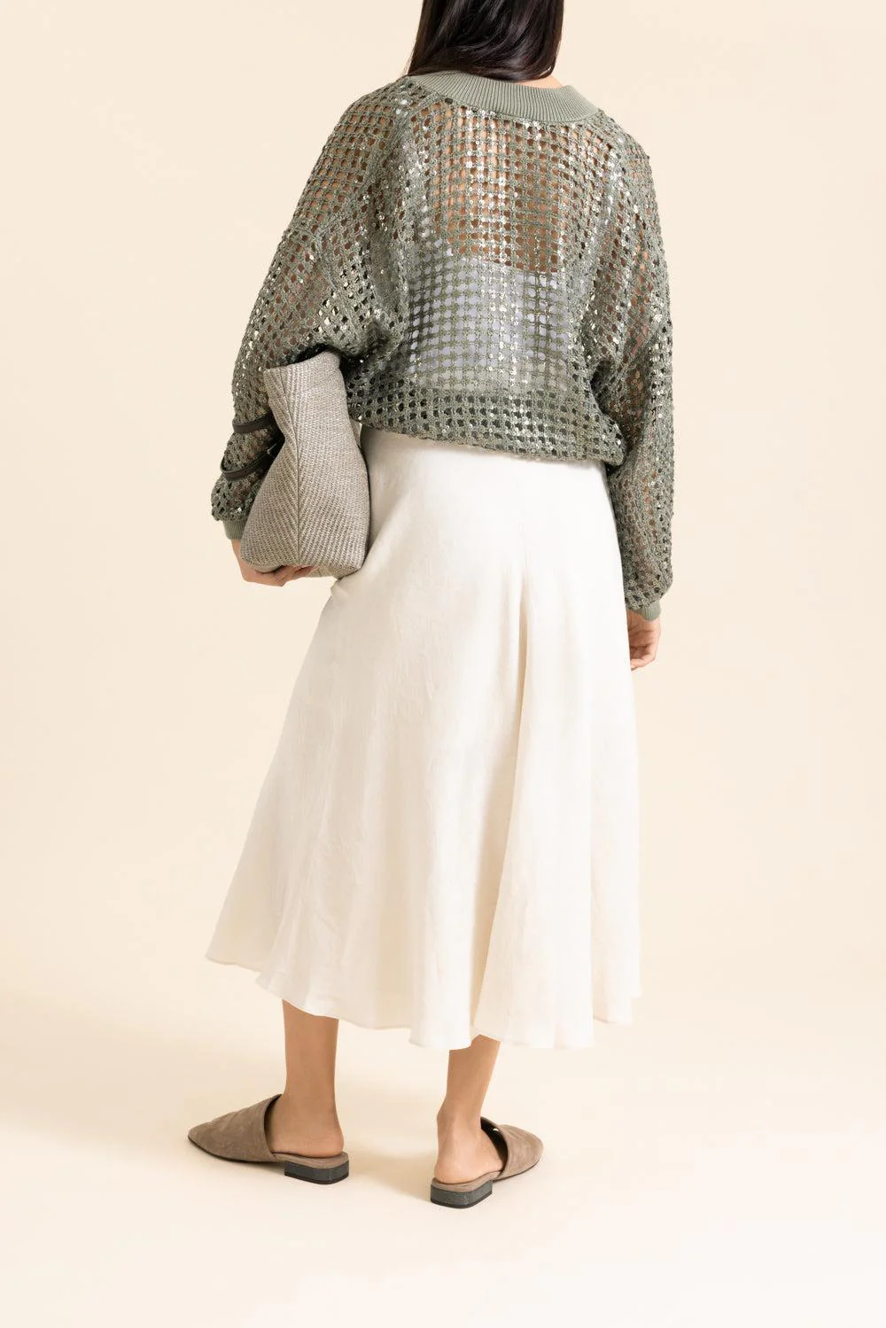 Fit And Flare Midi Skirt - Coconut Milk - Image 4