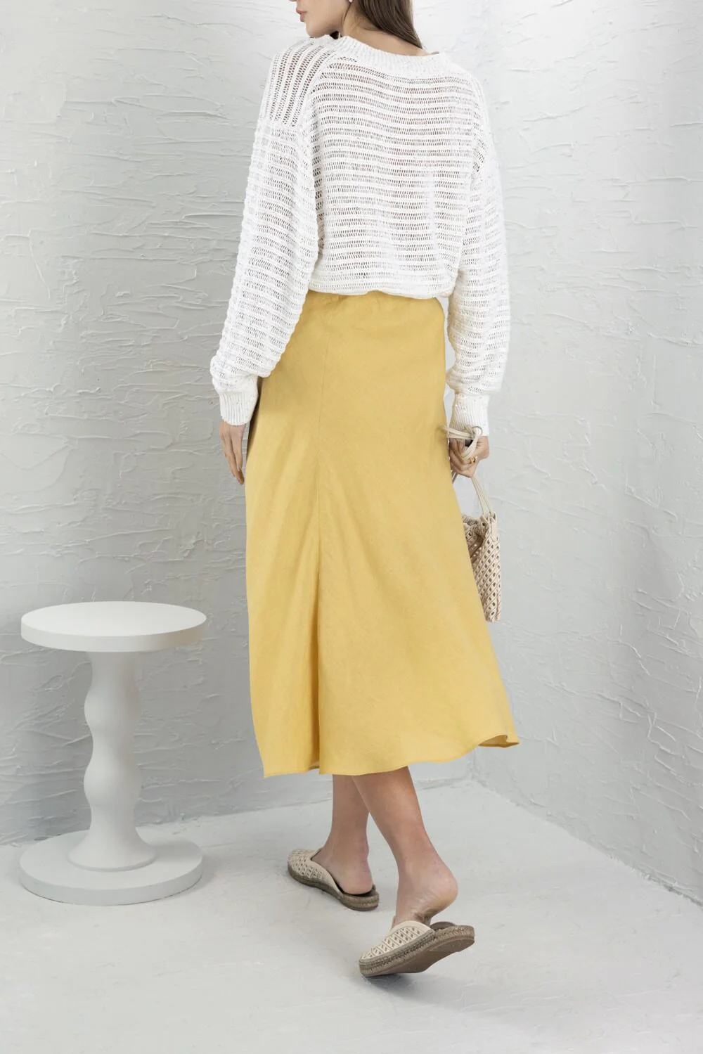Fit And Flare Midi Skirt - Sun Yellow - Image 4
