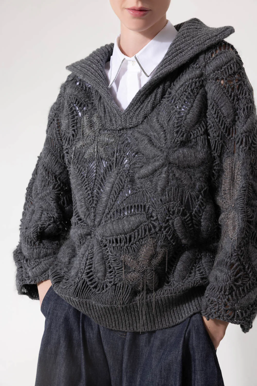 Flower Crochet Sweater - Image 3