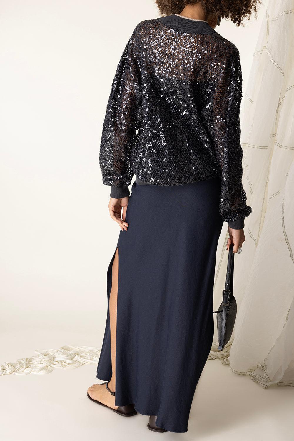 Fluid Skirt - Navy - Image 3