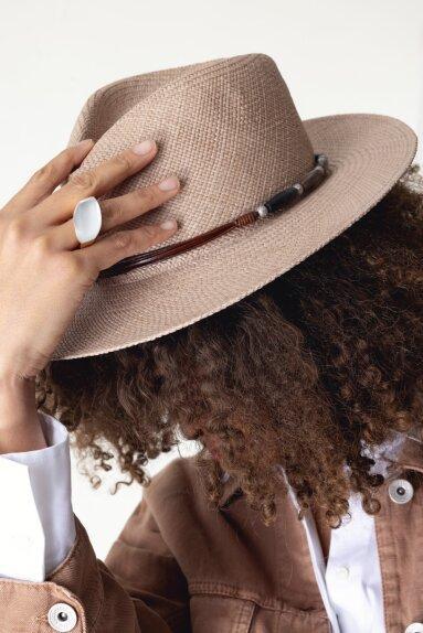 Horn Trim Panama Hat - Image 4