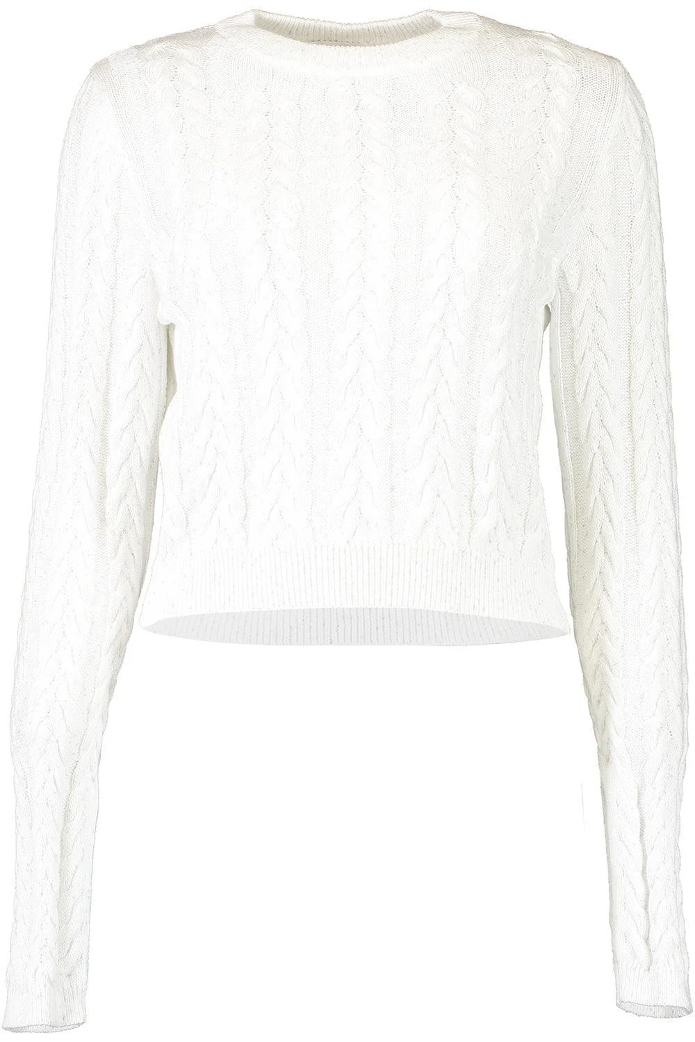 Long Sleeve Cable Crewneck