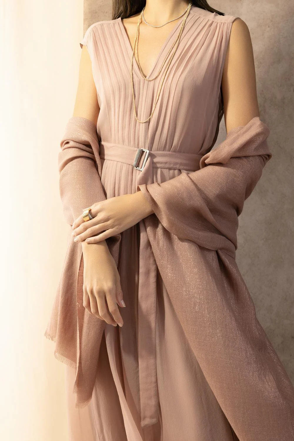 Lurex Scarf - Ash Rose - Image 2