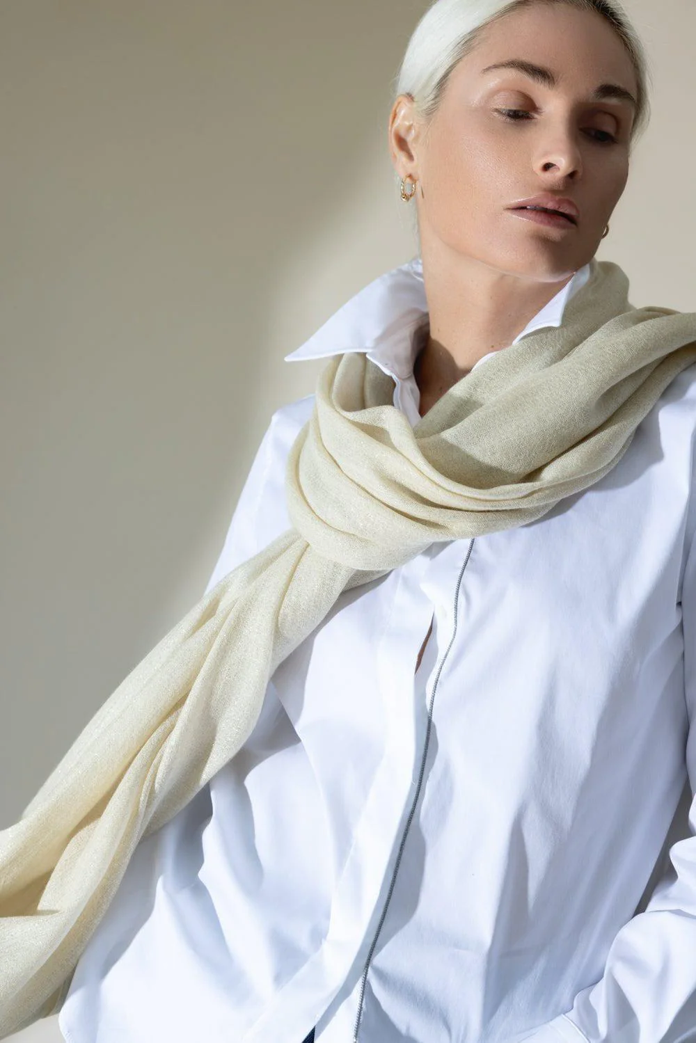 Lurex Scarf - Butter - Image 3