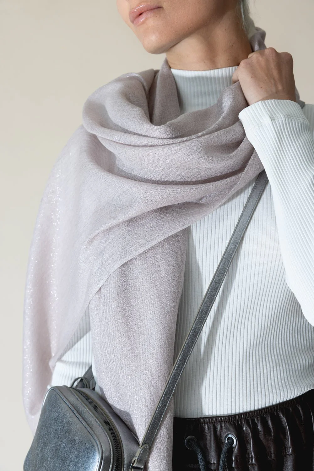 Lurex Scarf - Pink - Image 2