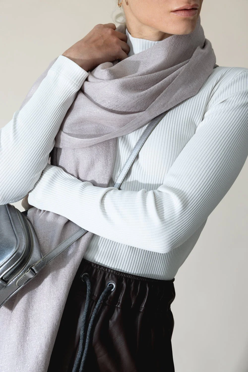 Lurex Scarf - Pink - Image 3