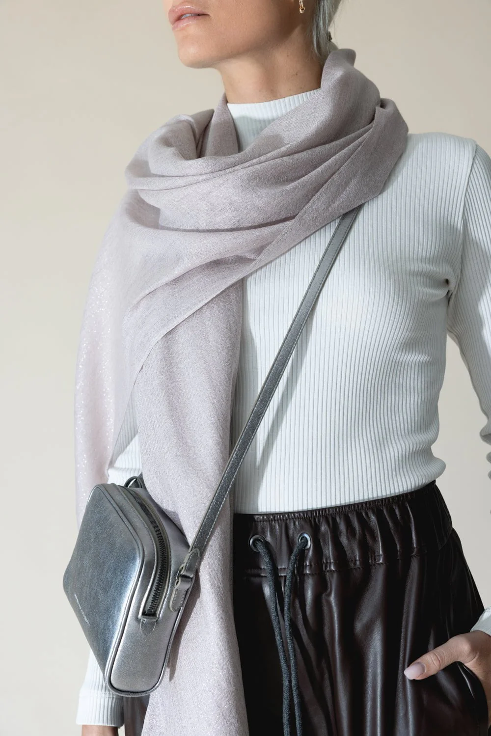 Lurex Scarf - Pink - Image 4