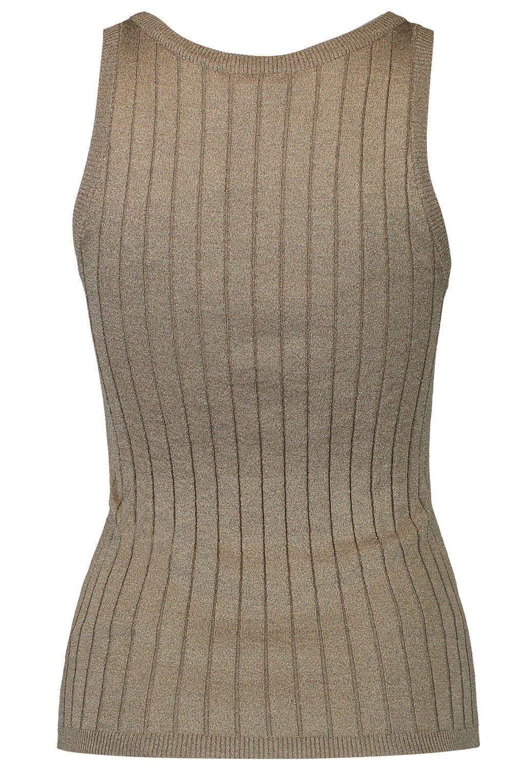 Lurex Wide Rib Tank - Medium Brown - Image 6
