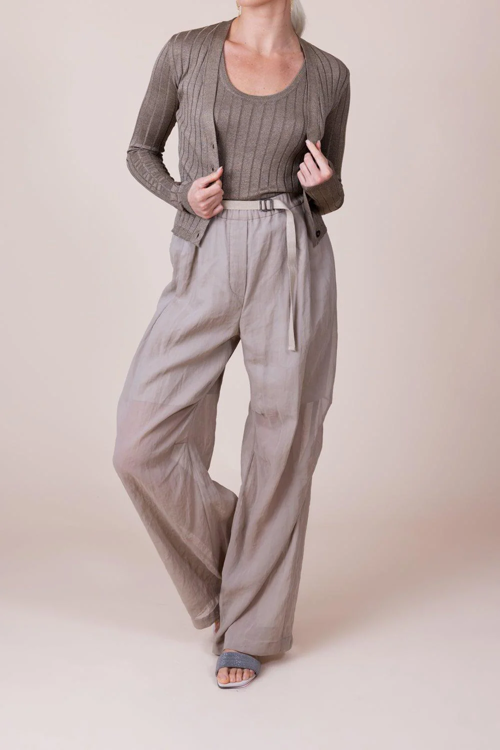 Lurex Wide Ribbed Cardigan - Image 3