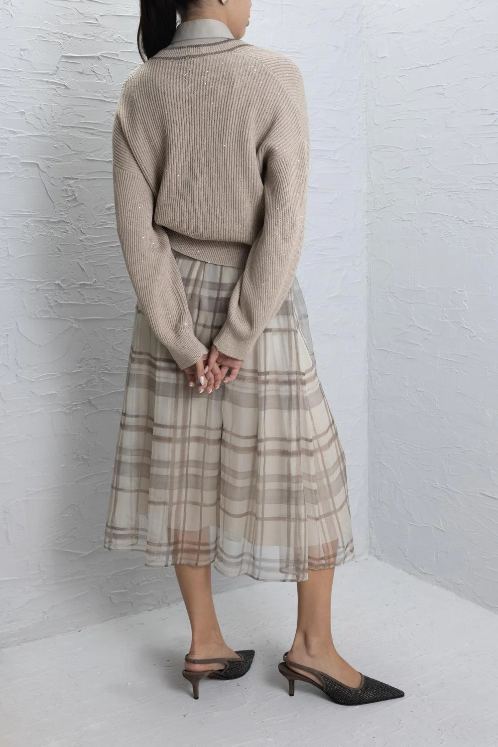 Macrocheck Print A-Line Skirt - Image 5