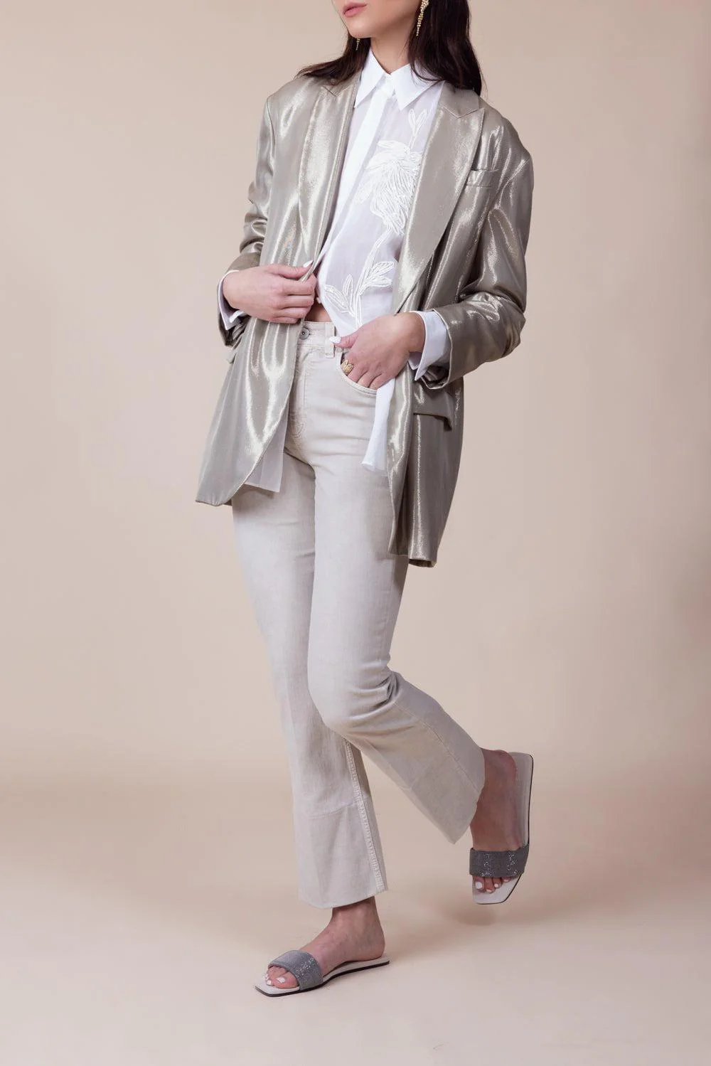 Metallic Double Breasted Blazer - Image 2