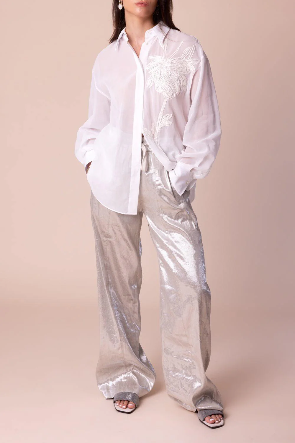 Metallic Drawstring Pant - Image 3